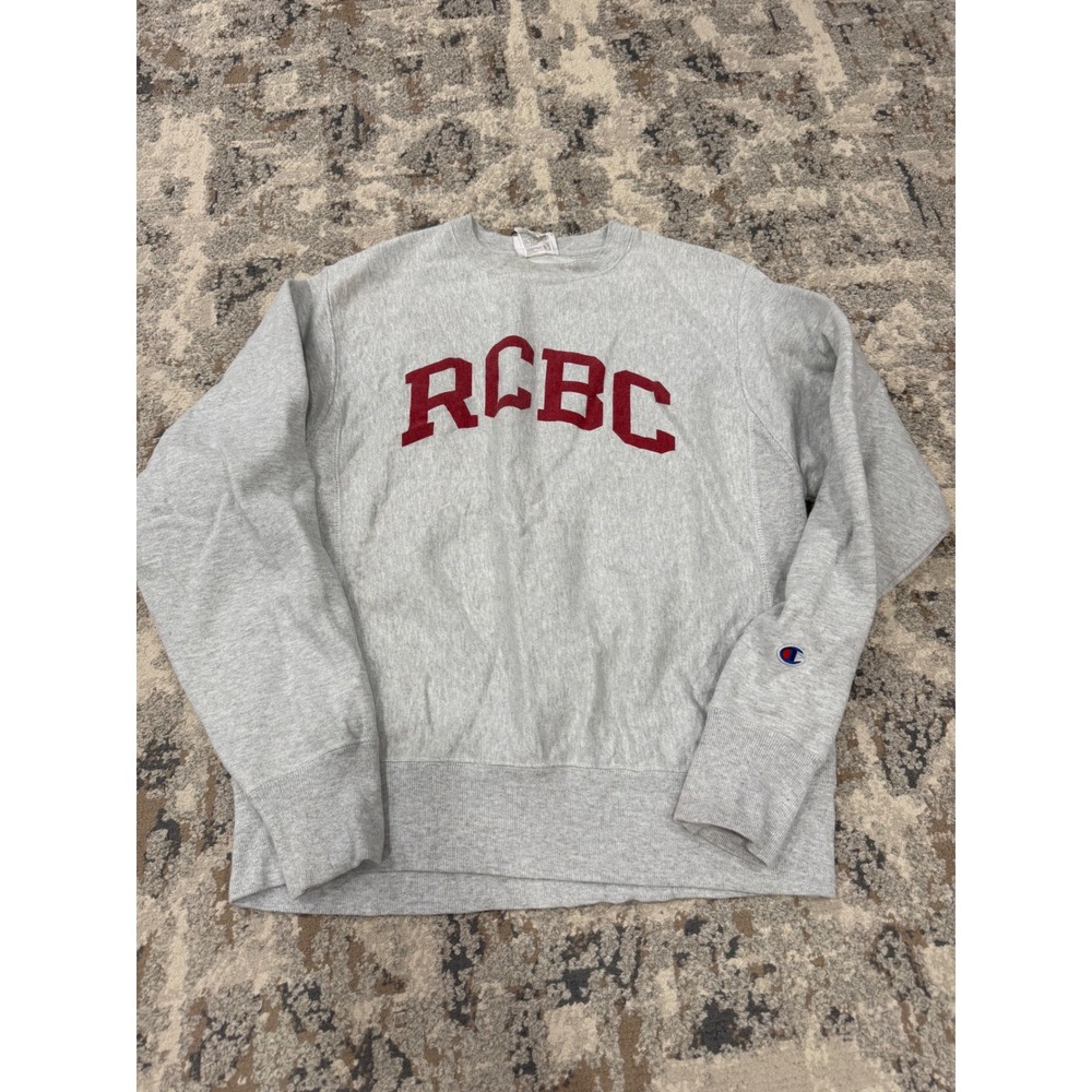 Champion Reverse Weave RCBC Sweatshirt Heather Gray Burgundy Small Rowan College